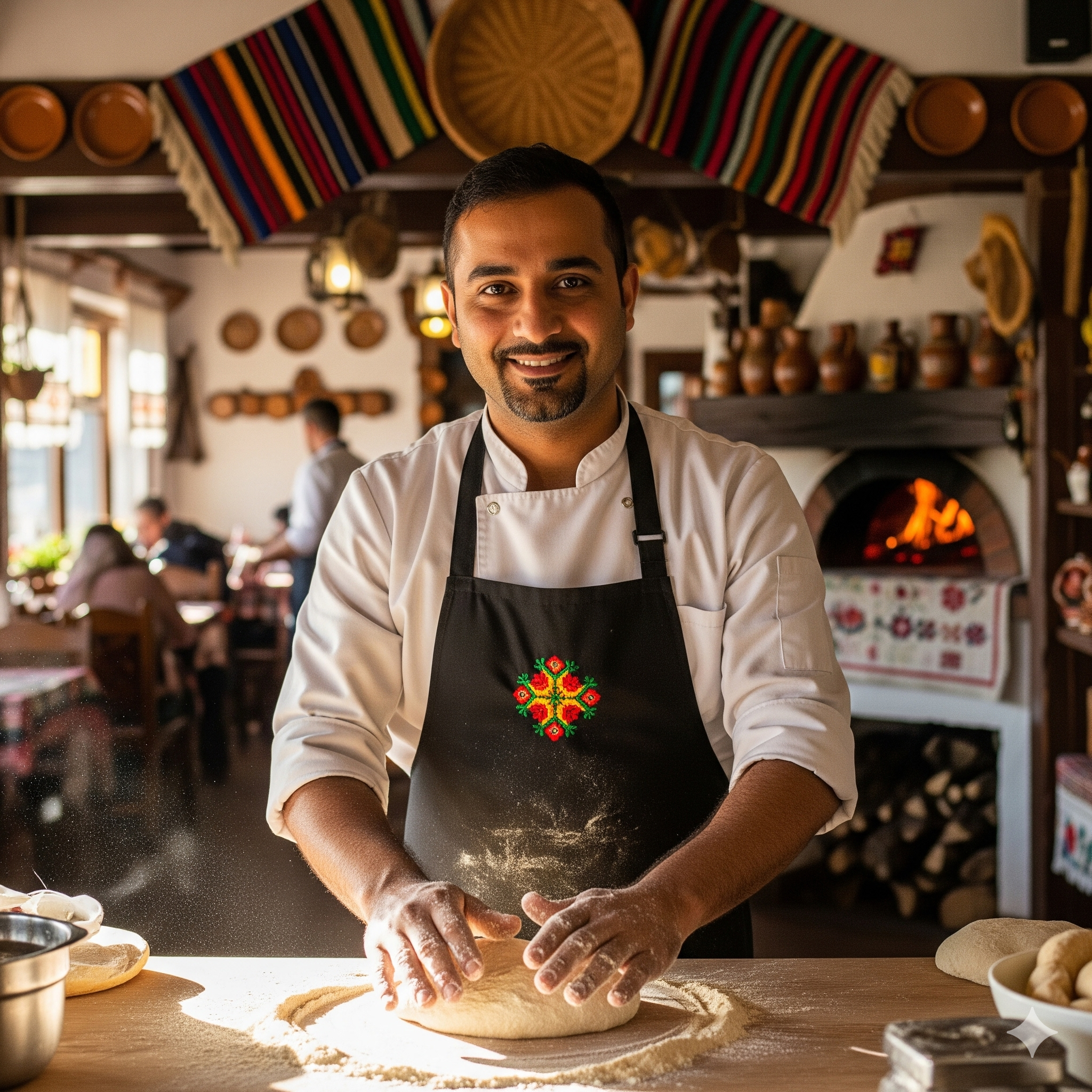 Restaurant staff in Romania