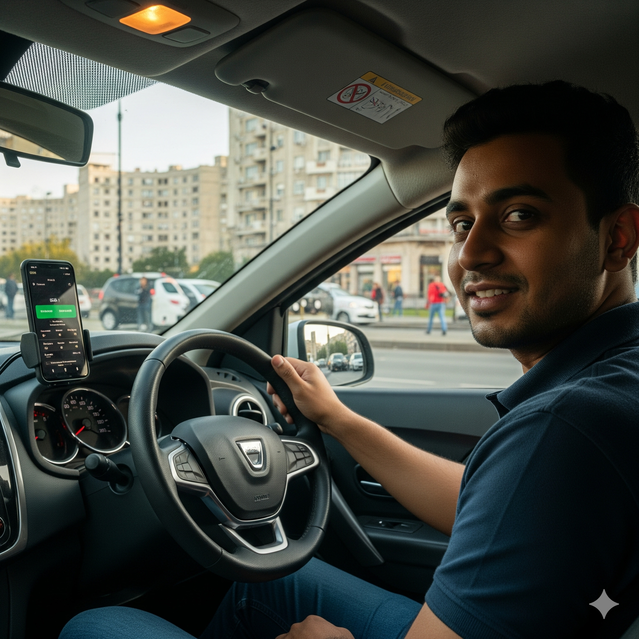 Șofer Uber străin în România